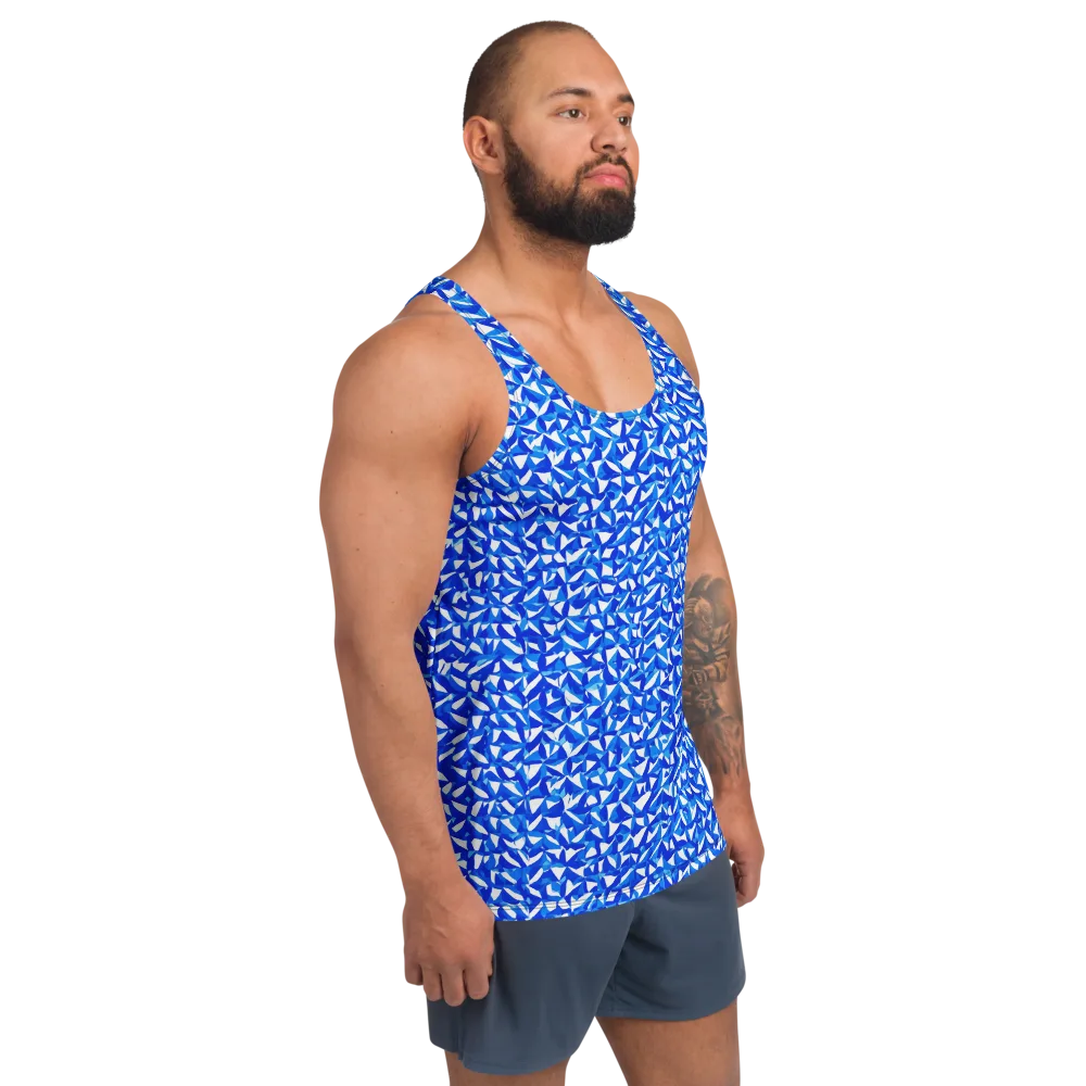 Azure Petal Static on Men's Tank Top — Right Front