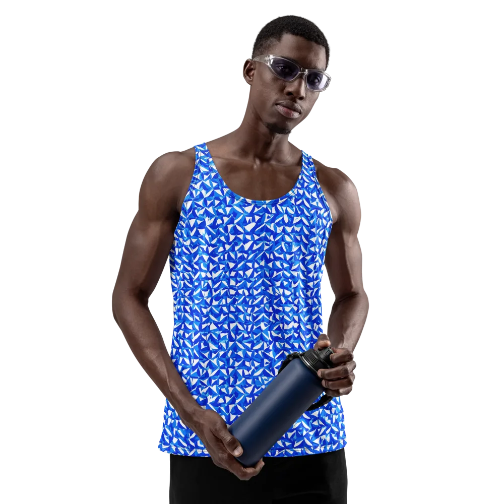 Azure Petal Static on Men's Tank Top — Front
