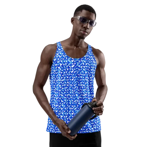 Azure Petal Static on a Men's Tank Top