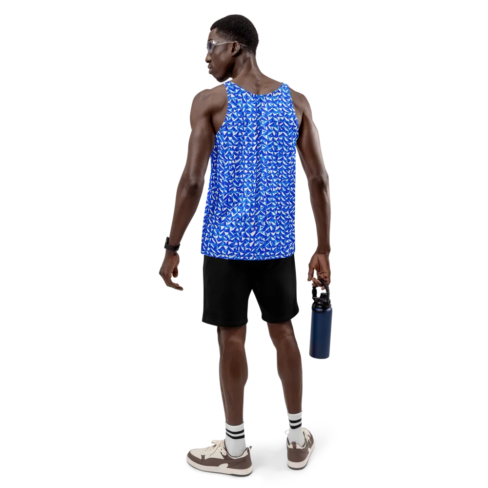Azure Petal Static on Men's Tank Top — Back