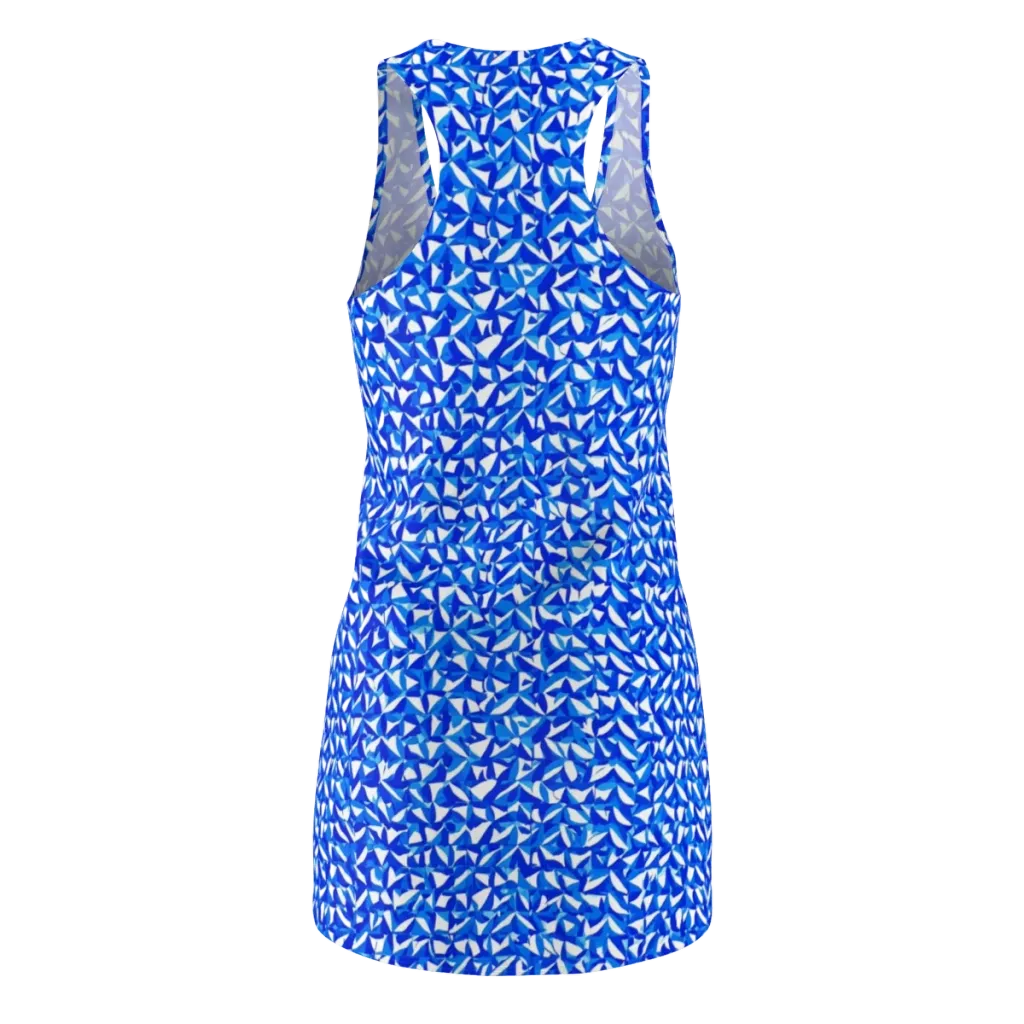 Azure Petal Static on Racerback Dress — Back