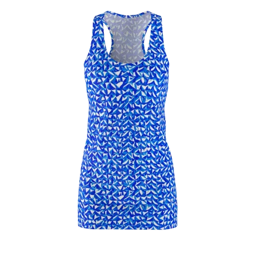 Azure Petal Static on a Racerback Dress