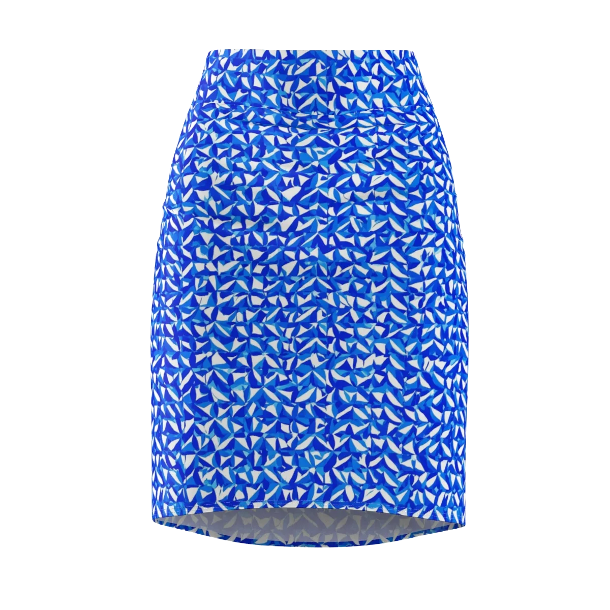 Azure Petal Static on Pencil Skirt — Front