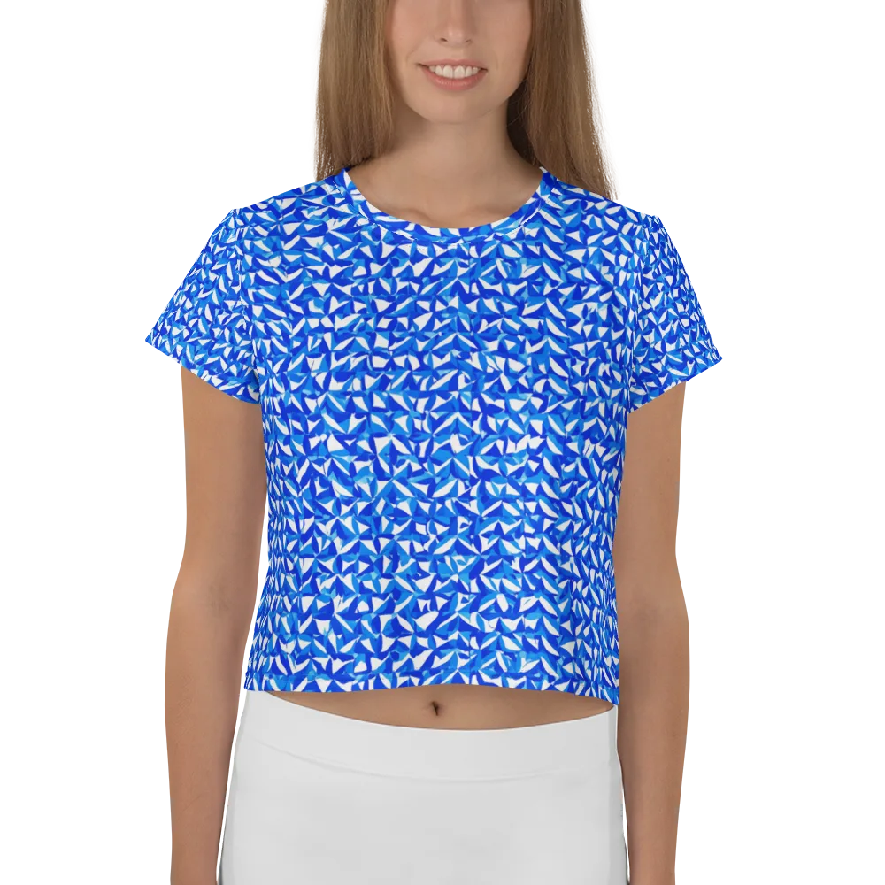 Azure Petal Static on Crop Tee — Front