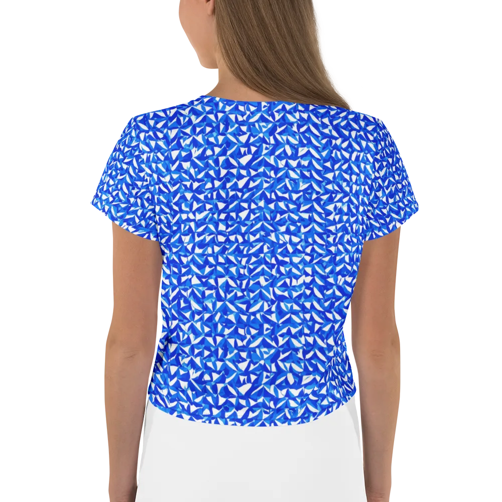 Azure Petal Static on Crop Tee — Back