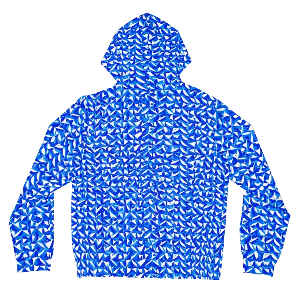 Azure Petal Static on Women's Full-Zip Hoodie — Back