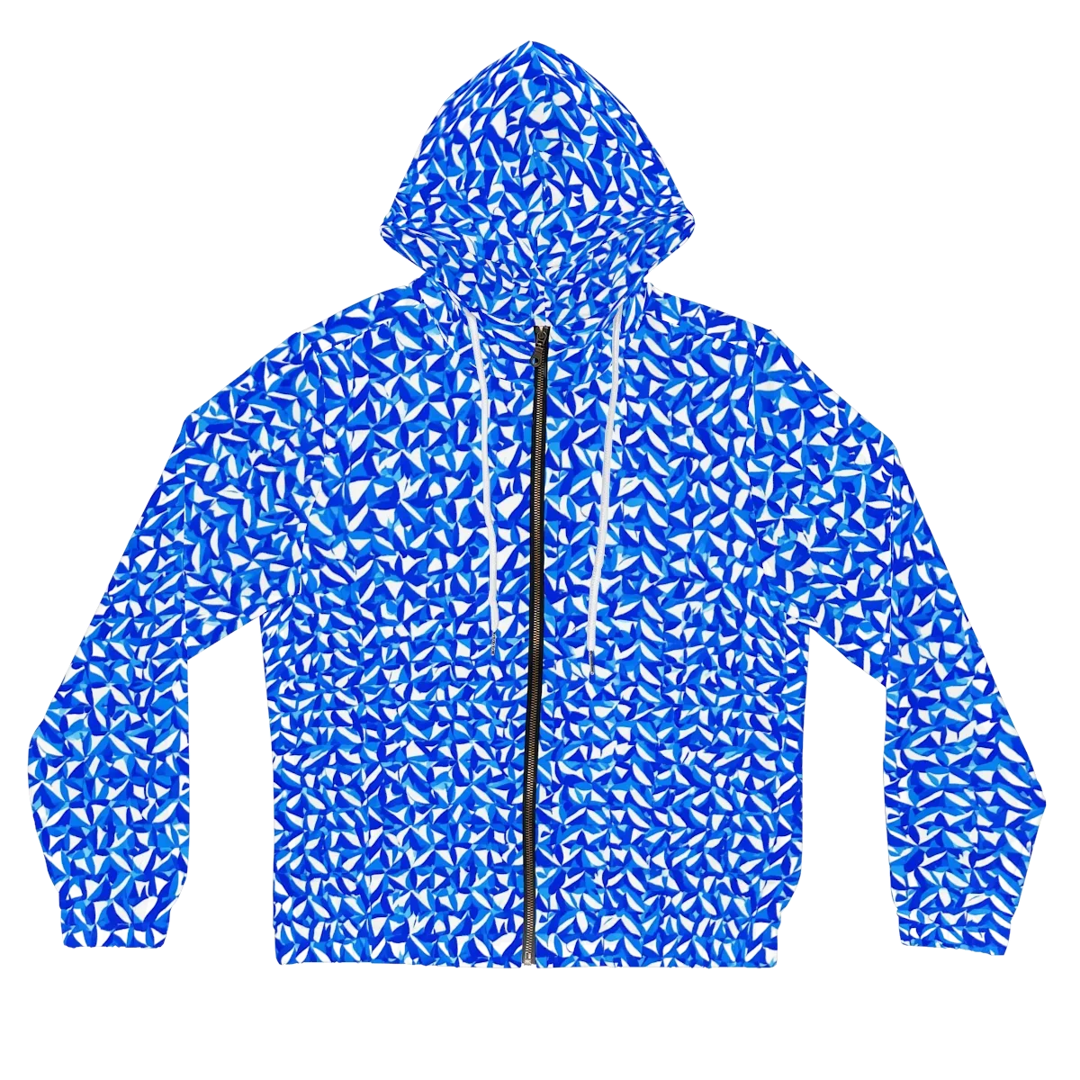 Azure Petal Static on Women's Full-Zip Hoodie — Front