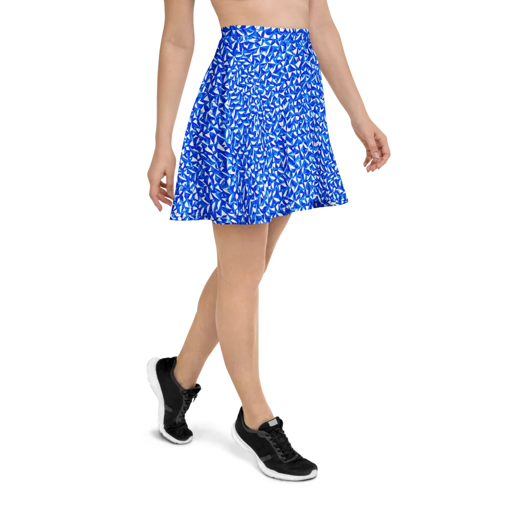 Azure Petal Static on Skater Skirt — Right
