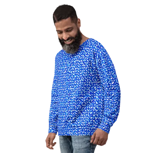 Azure Petal Static on a Sweatshirt