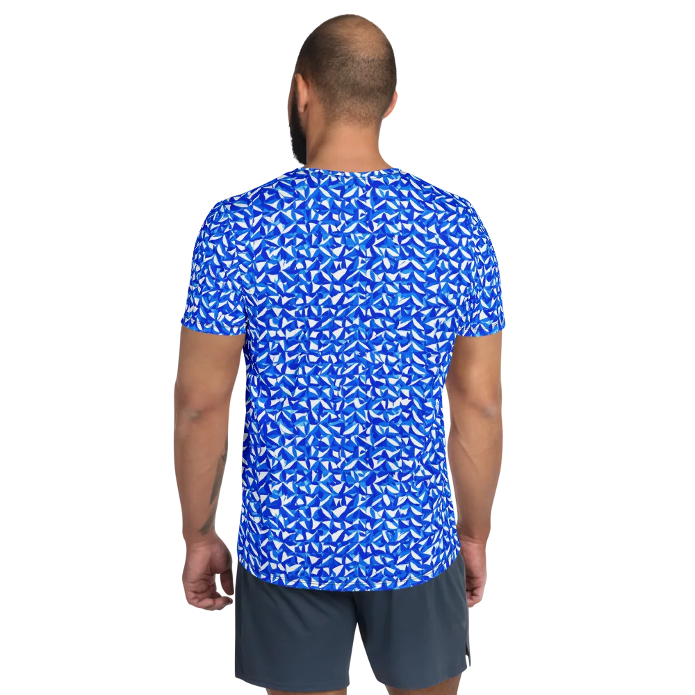 Azure Petal Static on Men's Athletic T-Shirt — Back