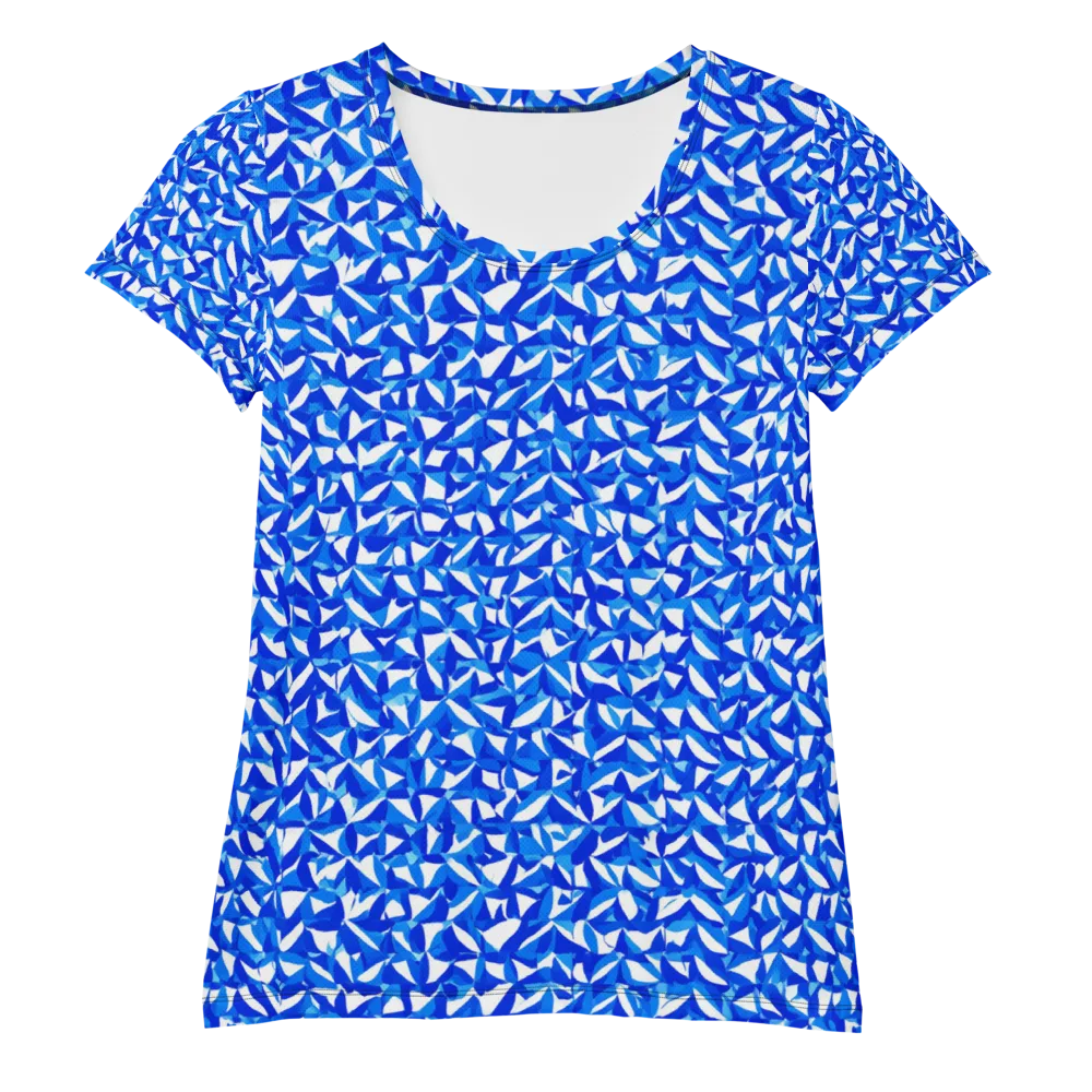 Azure Petal Static on Women's Athletic T-Shirt — Front