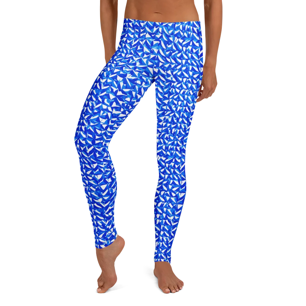 Azure Petal Static on Leggings — Front