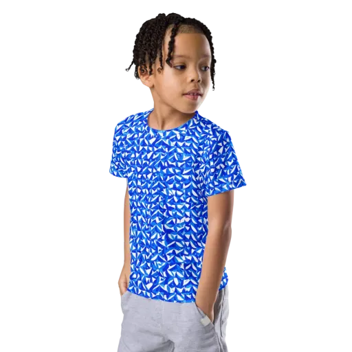 Azure Petal Static on a Kids Crew Neck T-Shirt