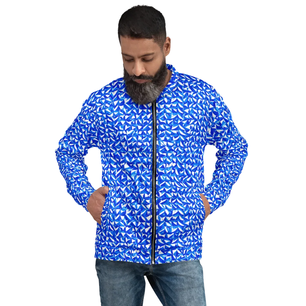 Azure Petal Static on Bomber Jacket — Front