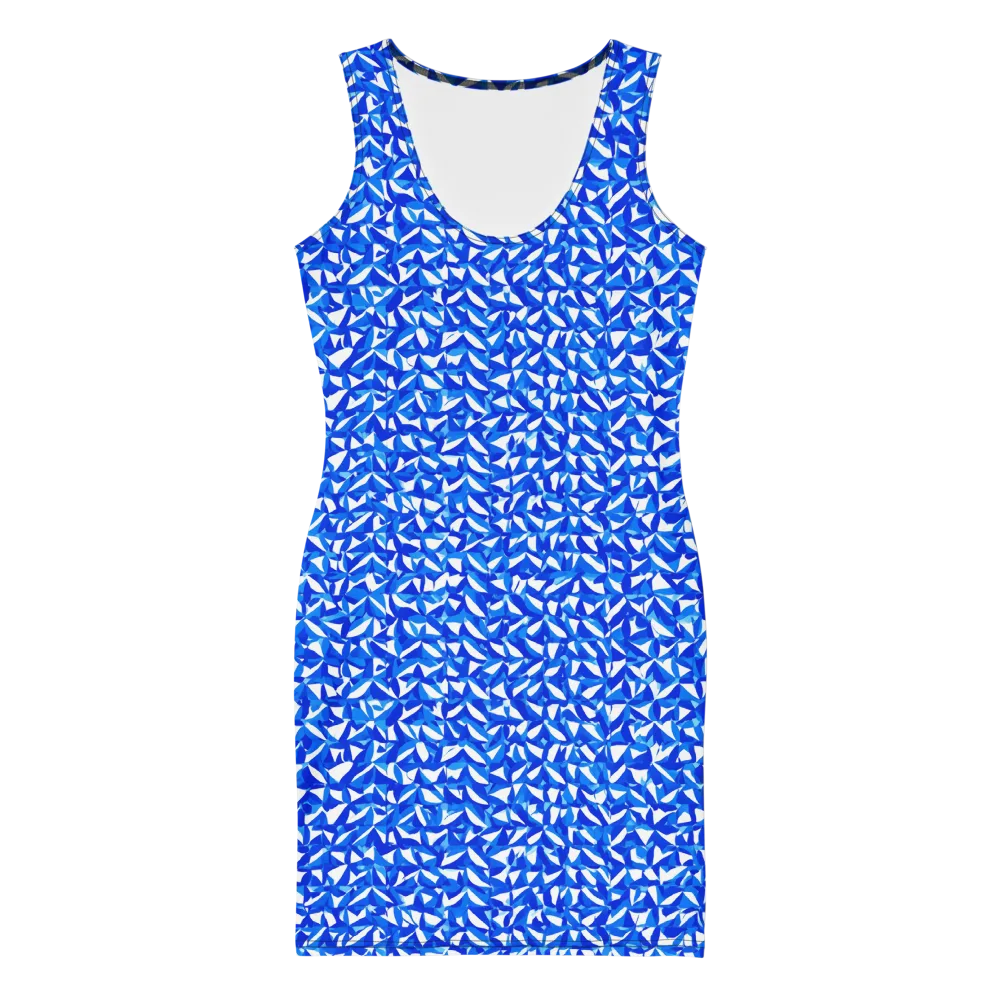 Azure Petal Static on Bodycon Dress — Front