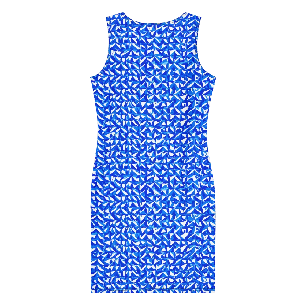 Azure Petal Static on Bodycon Dress — Back