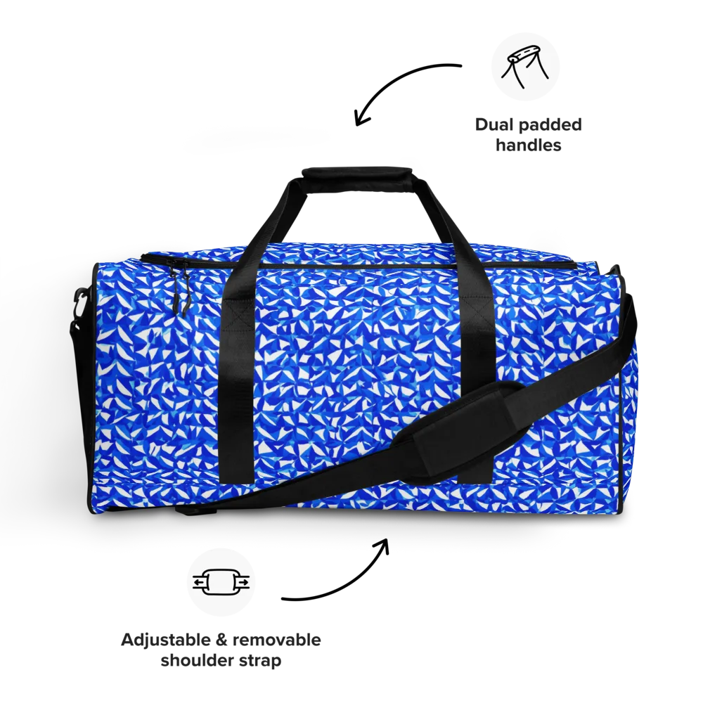 Azure Petal Static on Duffle Bag — Front