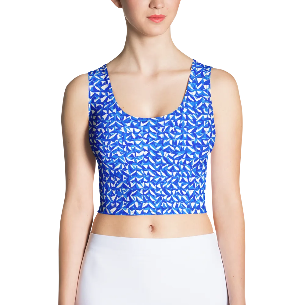 Azure Petal Static on Crop Top — Front