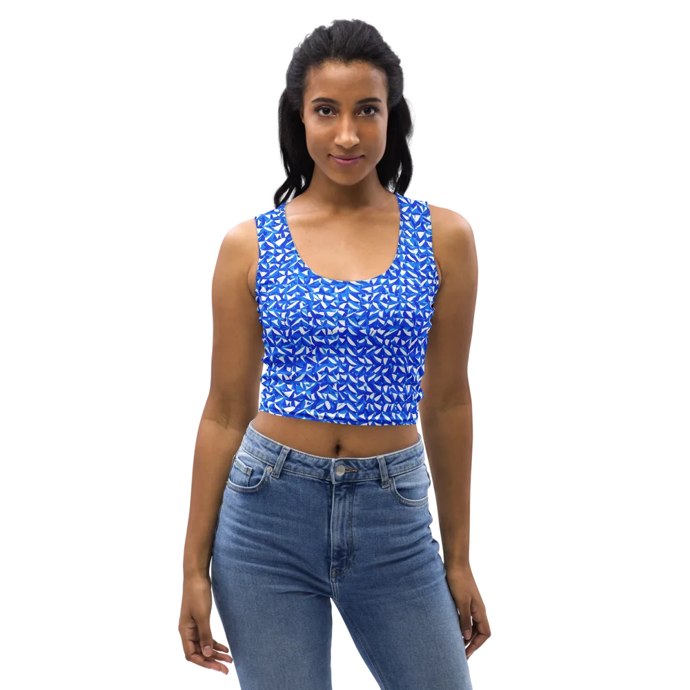 Azure Petal Static on Crop Top — Front