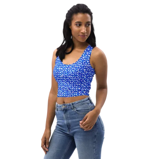 Azure Petal Static on a Crop Top