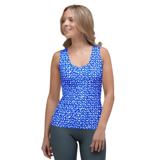 Azure Petal Static on a Women's Tank Top