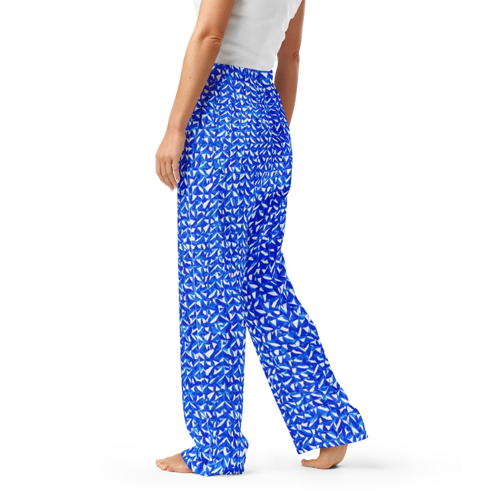 Azure Petal Static on Women's Pajama Pants — Left