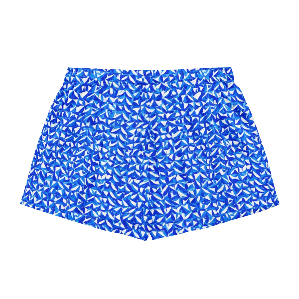 Azure Petal Static on Women's Pajama Shorts — Back