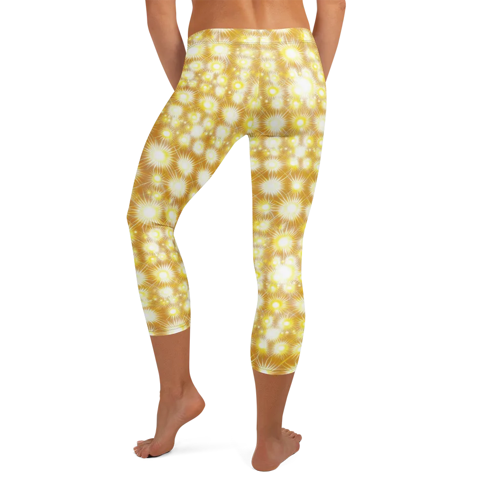 Golden Radiance on Capri Leggings — Back
