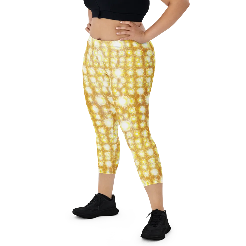 Golden Radiance on Capri Leggings — Front