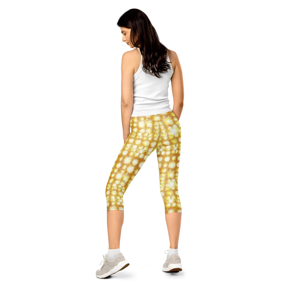 Golden Radiance on Capri Leggings — Back