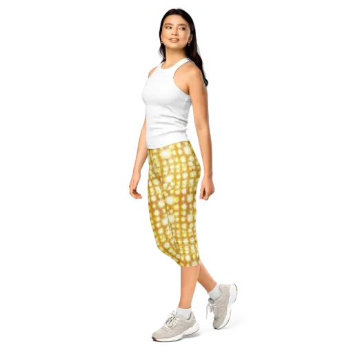 Golden Radiance on a Capri Leggings
