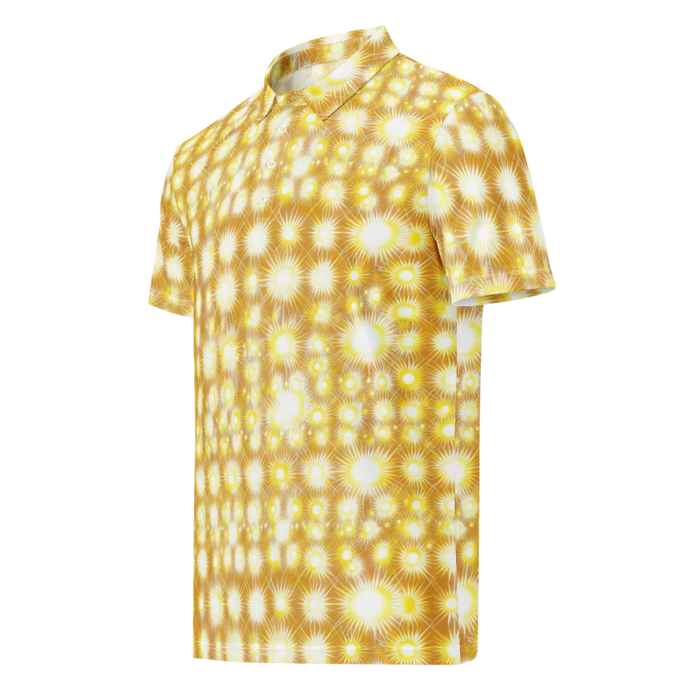 Golden Radiance on Men's Slim Fit Polo Shirt — Left Front