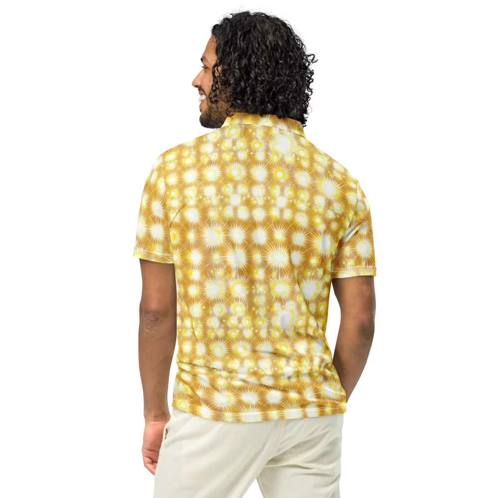Golden Radiance on Men's Slim Fit Polo Shirt — Back