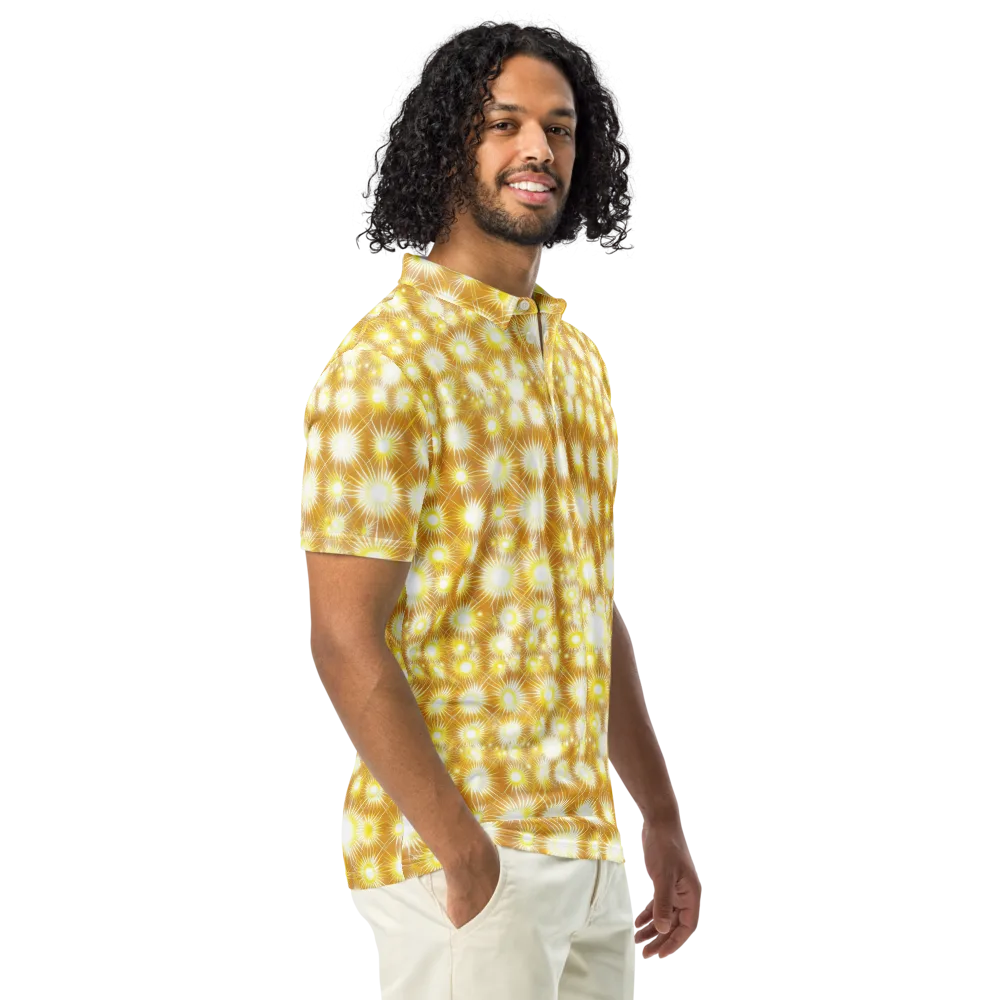 Golden Radiance on Men's Slim Fit Polo Shirt — Right Front