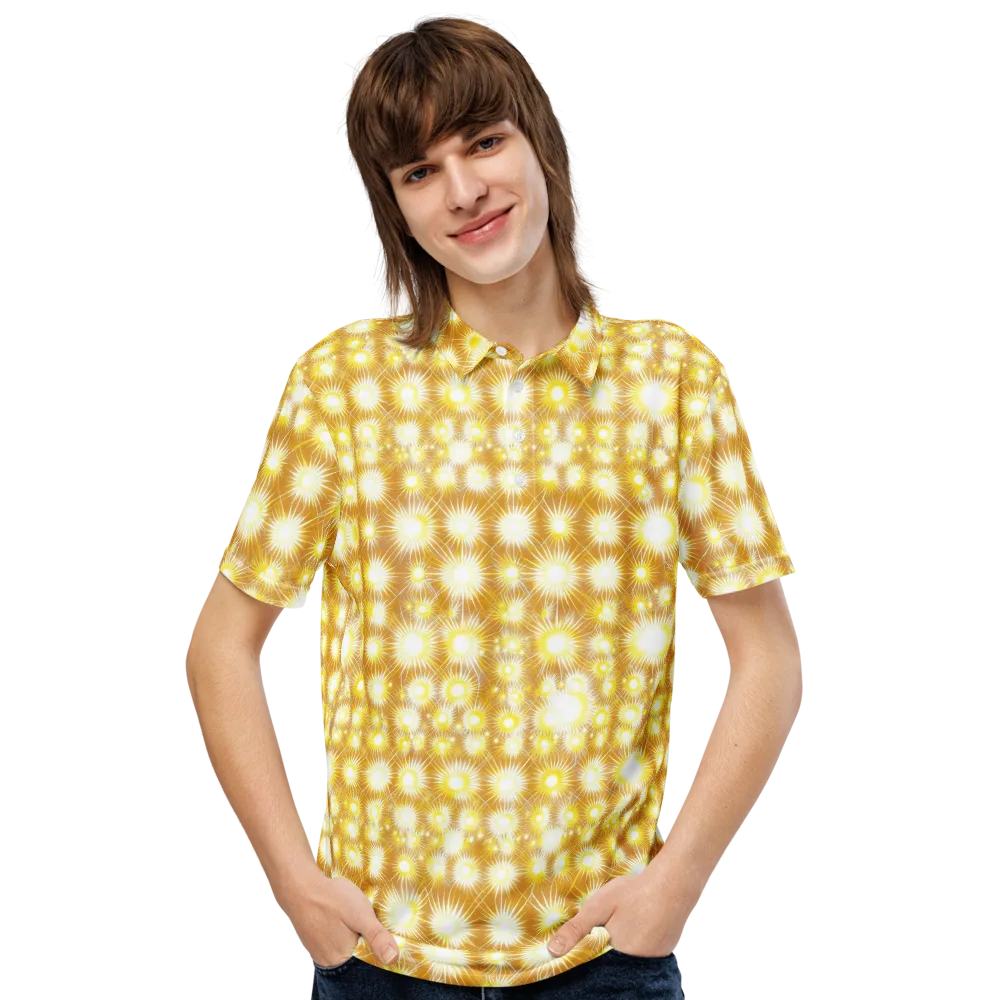 Golden Radiance on Men's Slim Fit Polo Shirt — Front