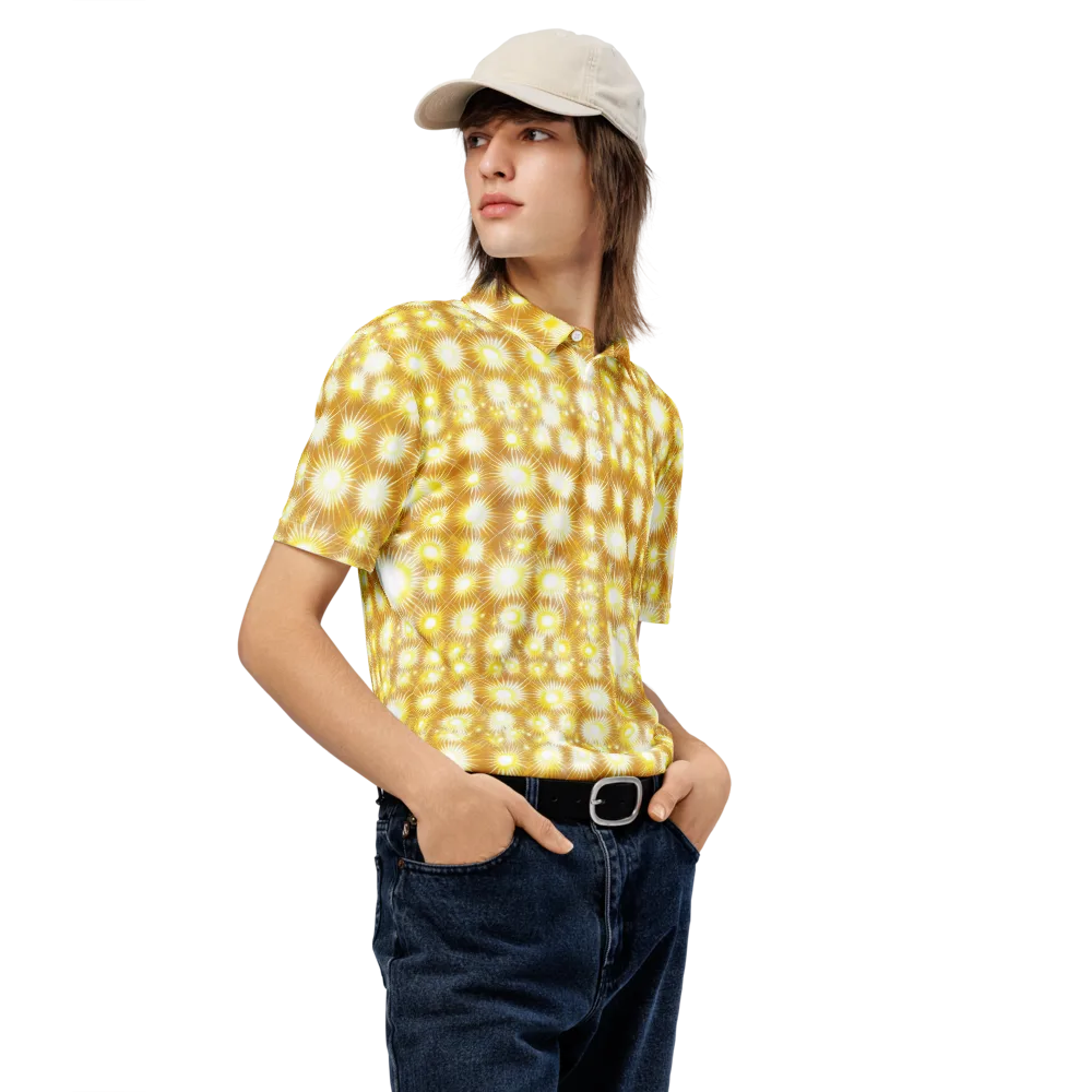 Golden Radiance on Men's Slim Fit Polo Shirt — Right Front
