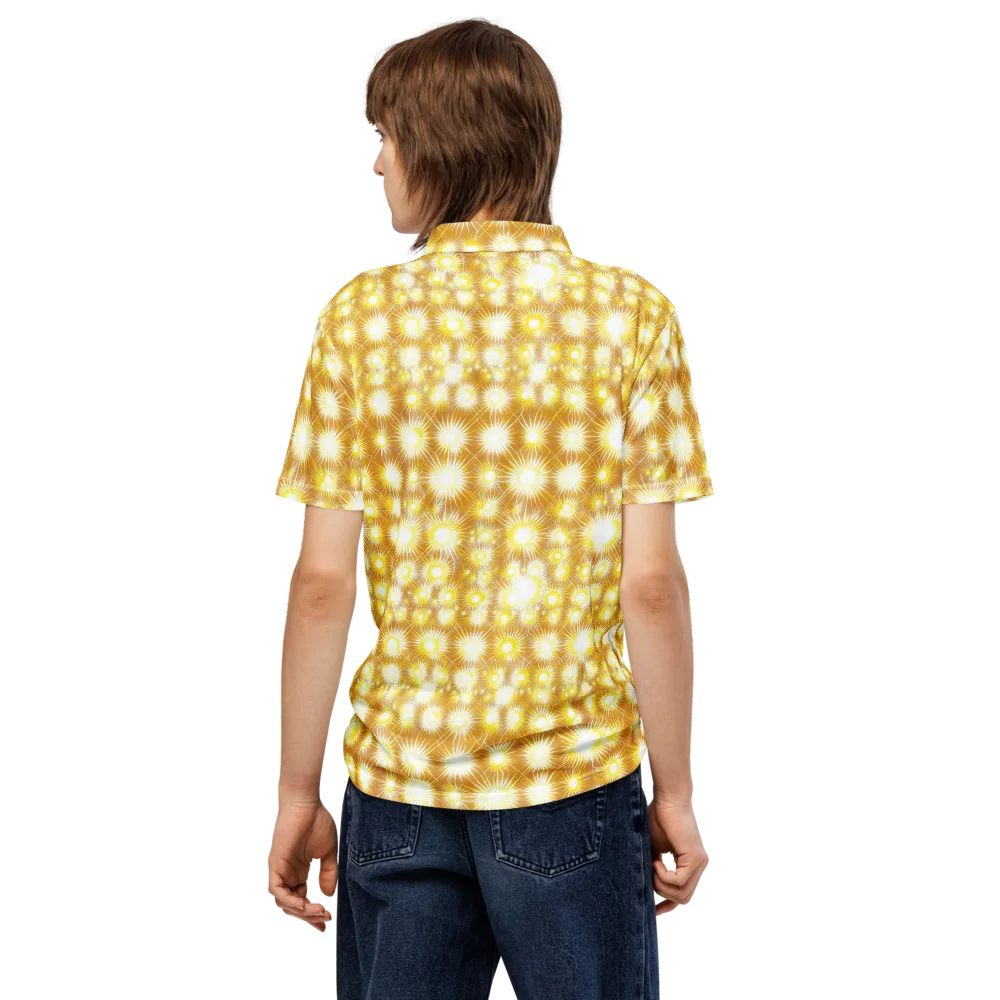 Golden Radiance on Men's Slim Fit Polo Shirt — Back