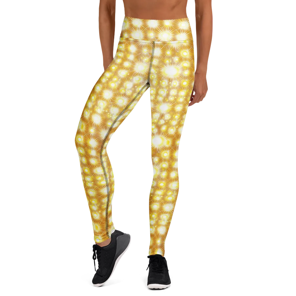 Golden Radiance on Yoga Leggings — Front