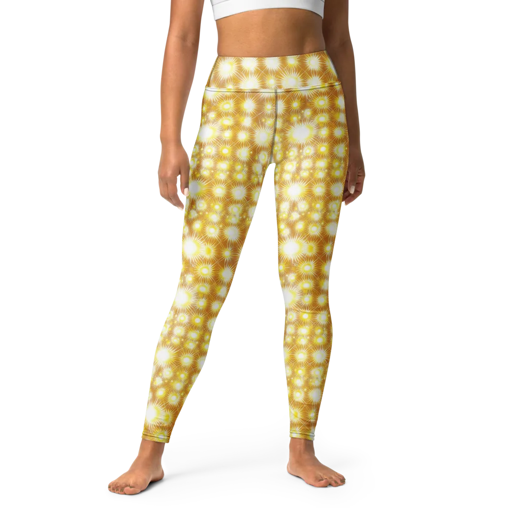 Golden Radiance on Yoga Leggings — Front