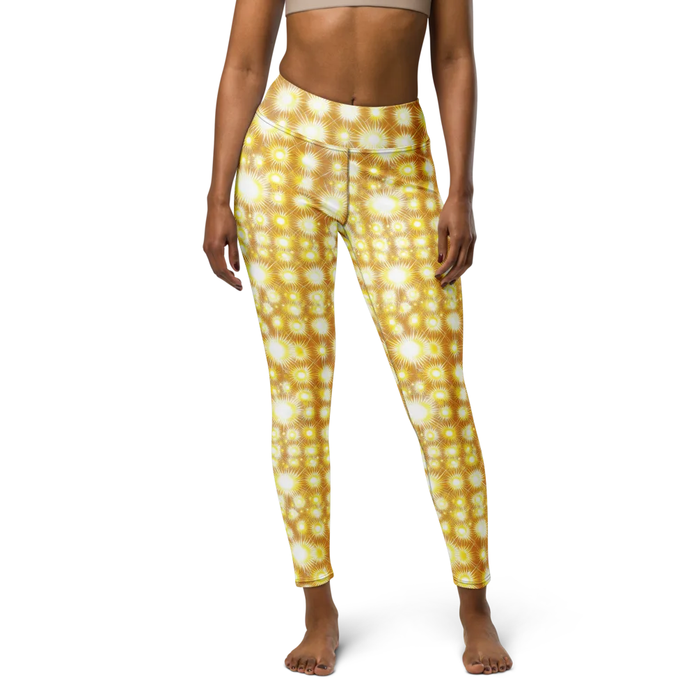 Golden Radiance on Yoga Leggings — Front