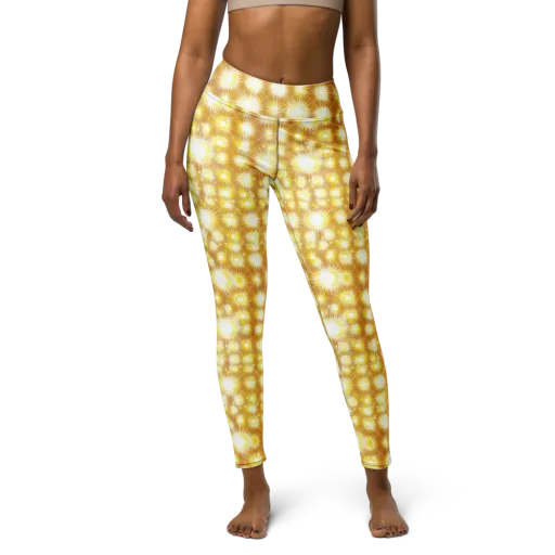 Golden Radiance on a Yoga Leggings