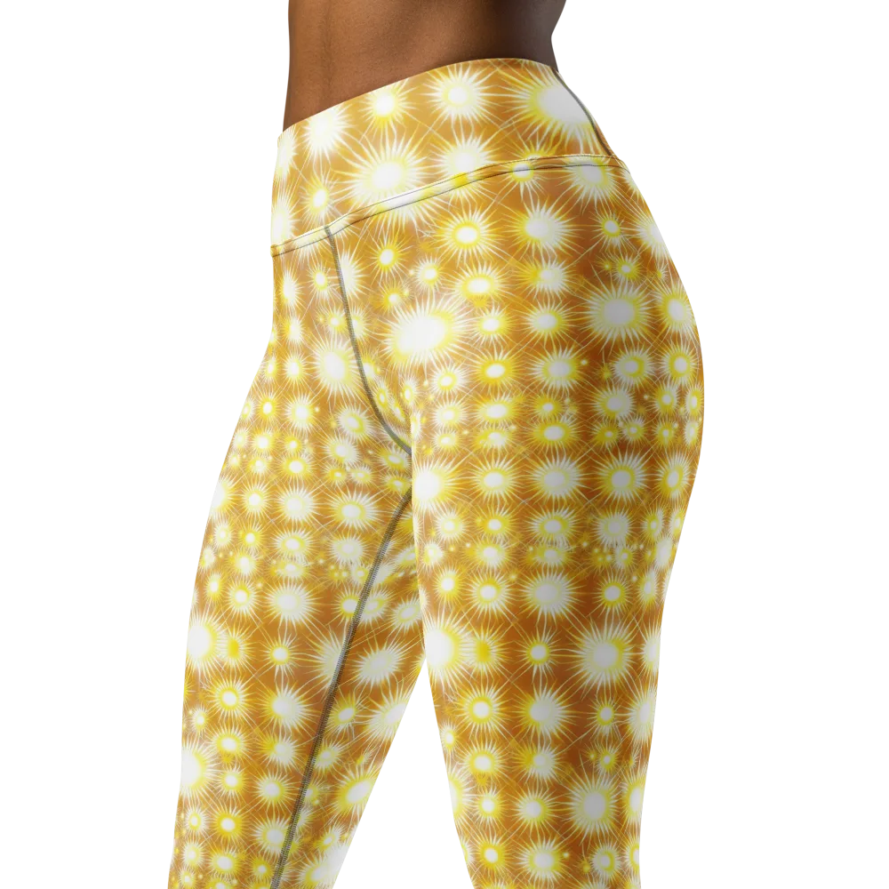 Golden Radiance on Yoga Leggings — Left Front