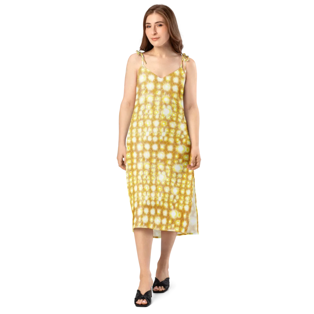 Golden Radiance on Slip Dress — Front