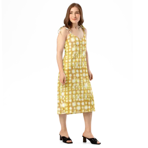Golden Radiance on a Slip Dress