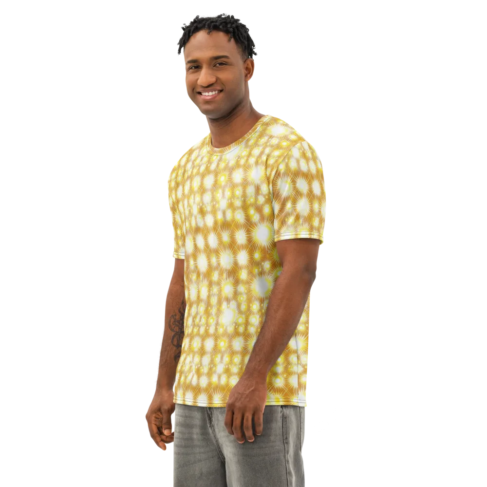 Golden Radiance on Men's Cotton Crew Neck T-Shirt — Left Front