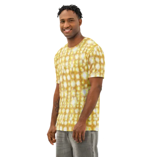 Golden Radiance on a Men's Cotton Crew Neck T-Shirt