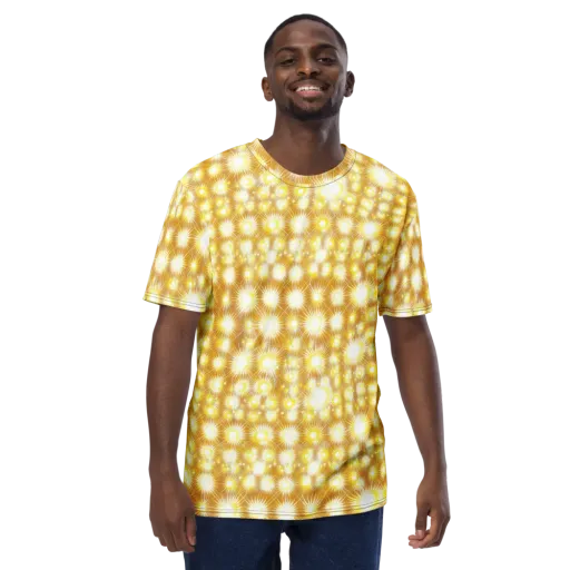 Golden Radiance on a Men's Crew Neck T-Shirt