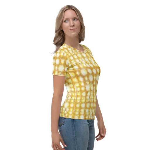 Golden Radiance on a Women's Crew Neck T-Shirt