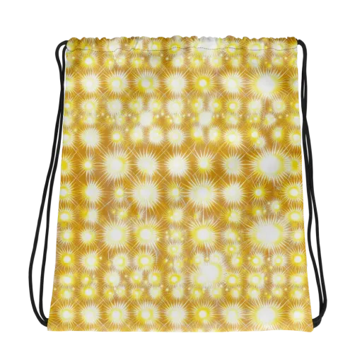 Golden Radiance on a Drawstring Bag