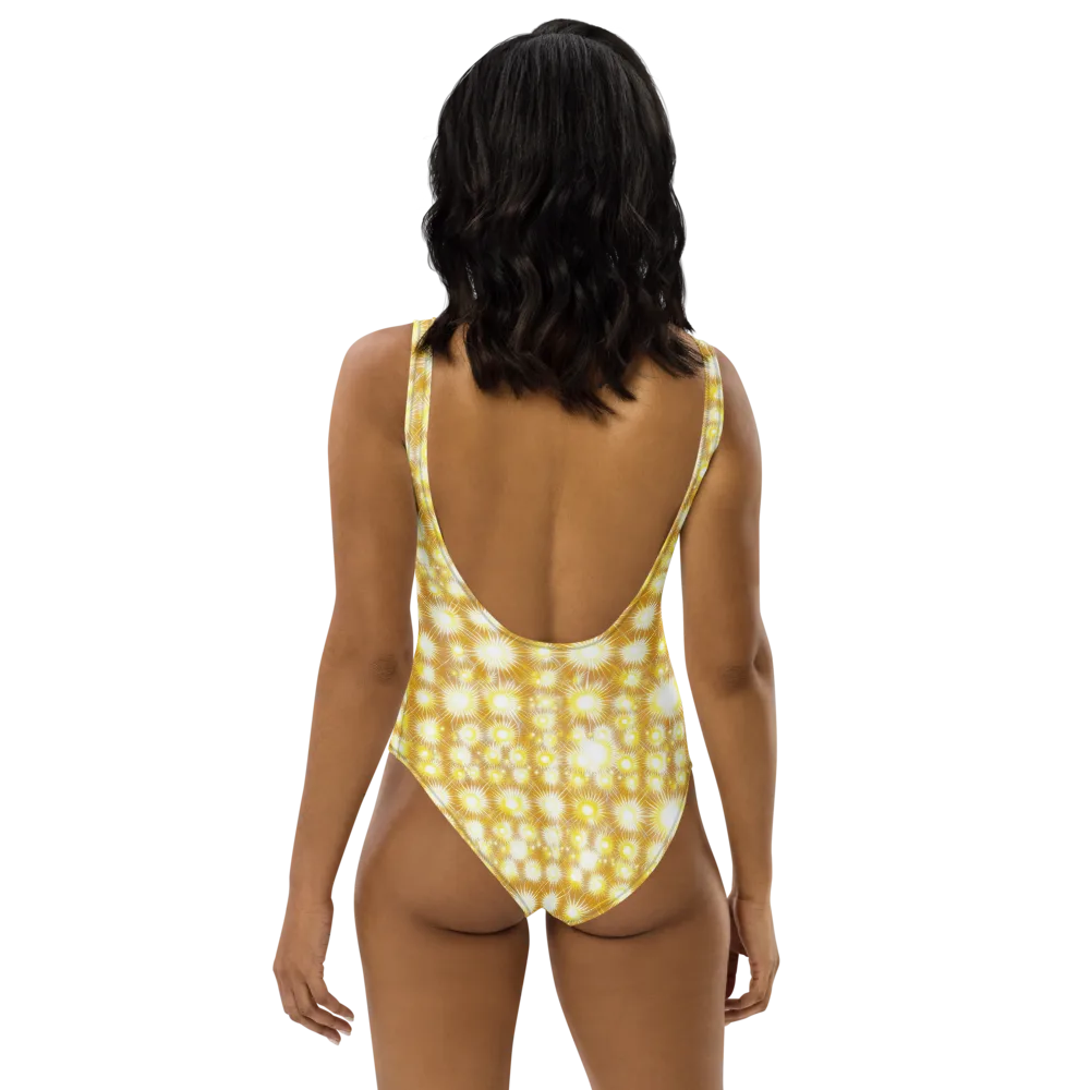 Golden Radiance on One-Piece Swimsuit — Back